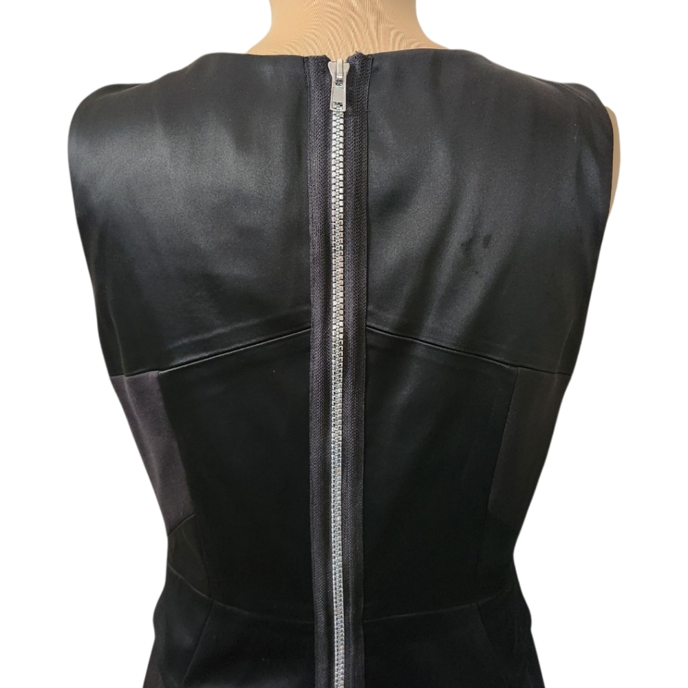 JAX Black Satin Cut-Out Peplum Cocktail Dress - Size 10 - Picture 10 of 13